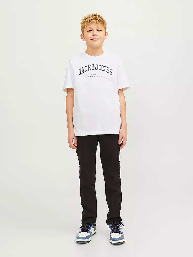 JACK & JONES | Jungen T-Shirt  JJECALEB VARSITY TEE  | weiss