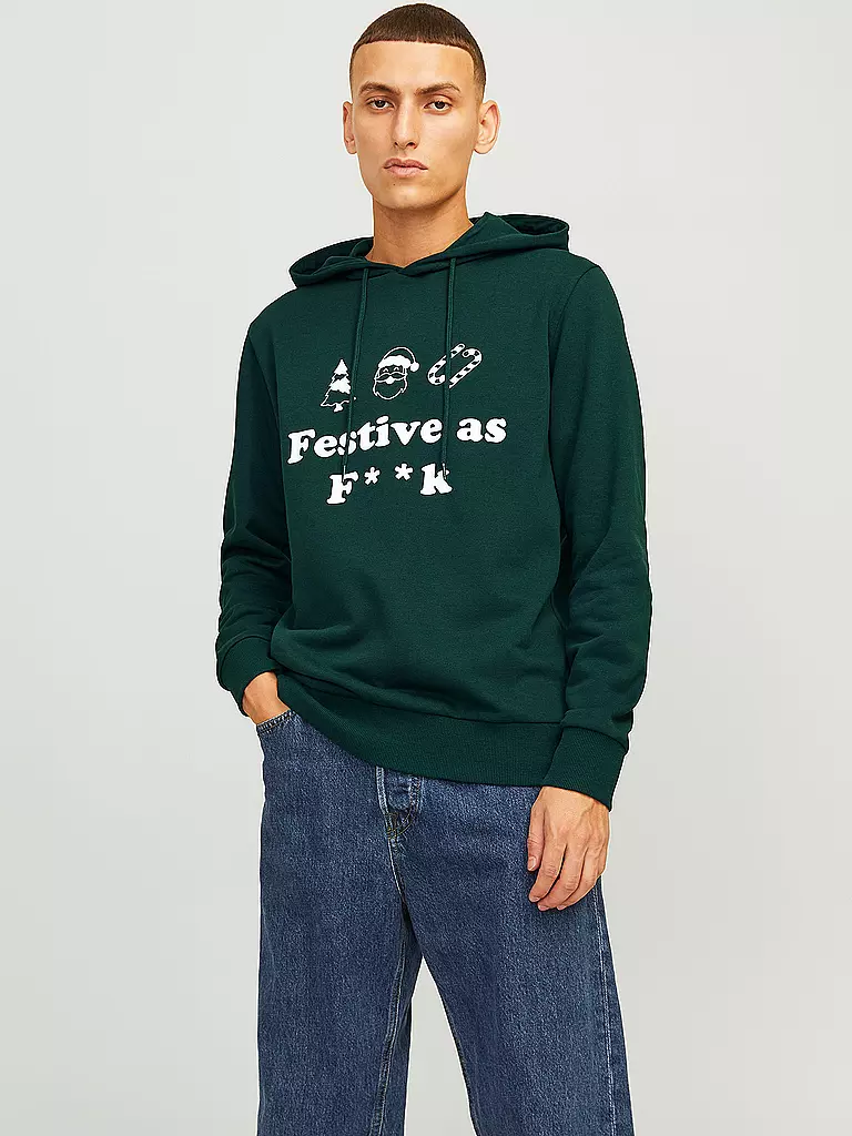 JACK & JONES | Kapuzensweater - Hoodie JJXMAS  | dunkelgrün