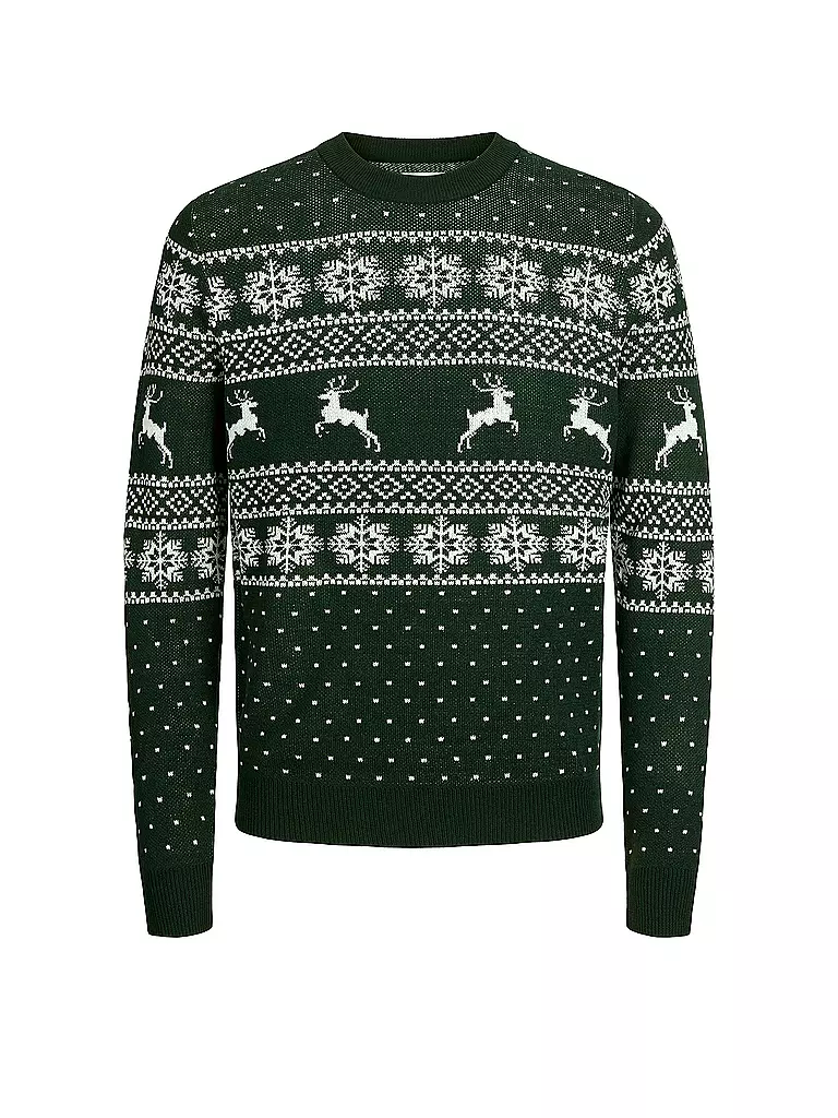 JACK & JONES | Pullover JJXMAS GABRIEL | dunkelgrün