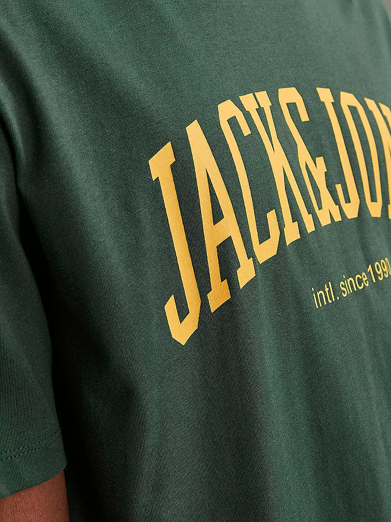 JACK & JONES | T-Shirt  JJEJOSH | dunkelgrün