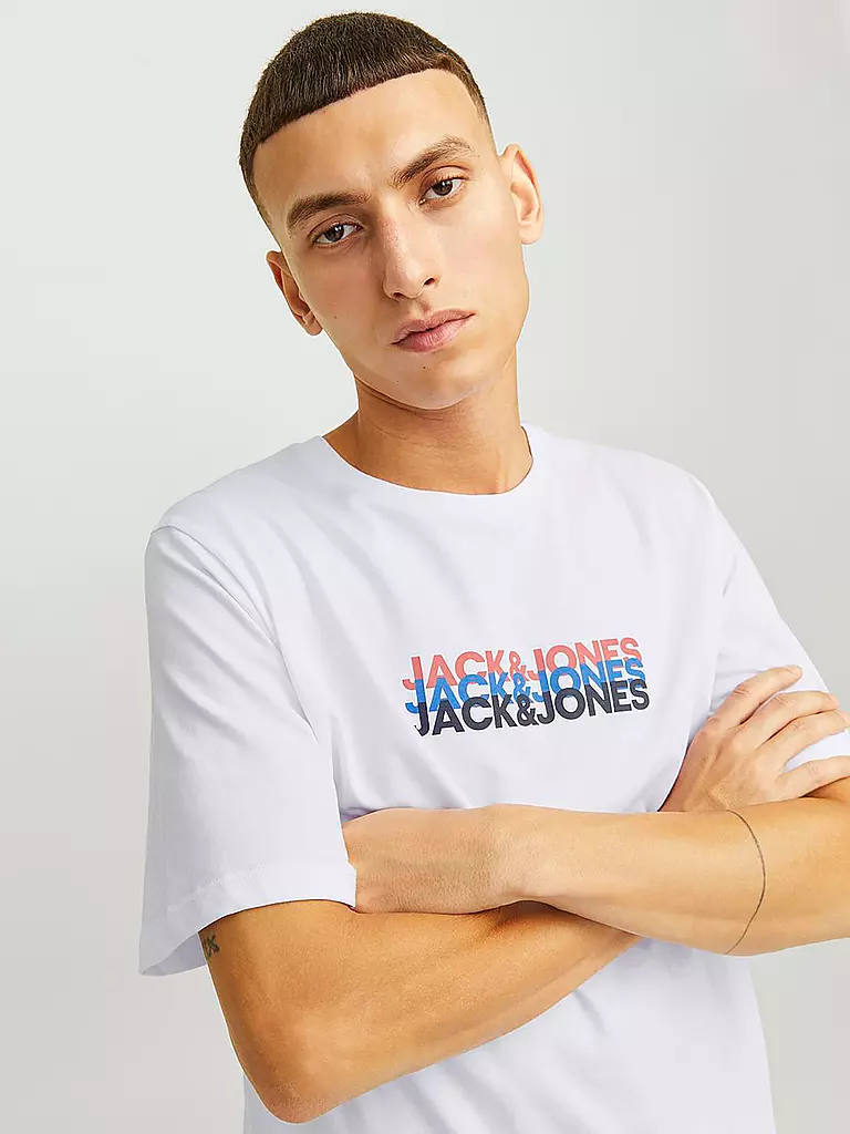 JACK & JONES | T-Shirt JJCYBER | weiss