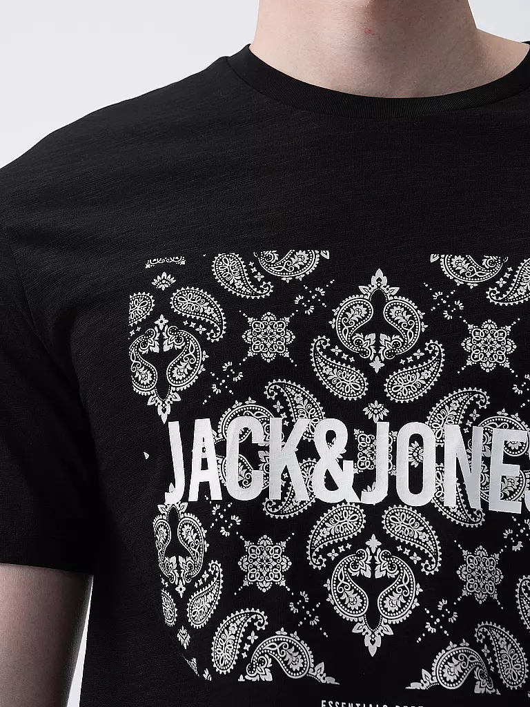 JACK & JONES | T-Shirt JJPAISLEY | schwarz