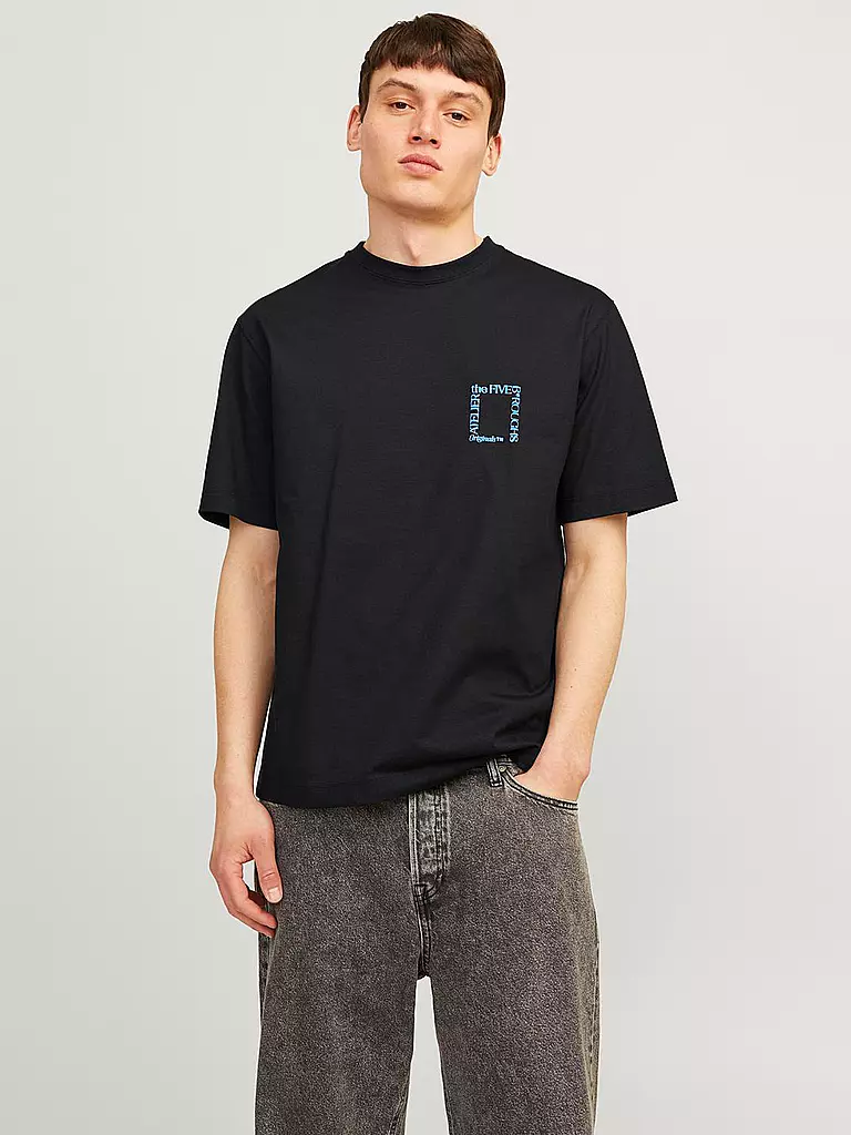 JACK & JONES | T-Shirt JORBROOKLYN | schwarz