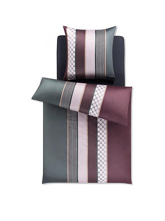 JOOP | Satin Bettwäsche Cornflower Stripes 70x90cm / 140x220cm Deep Wine