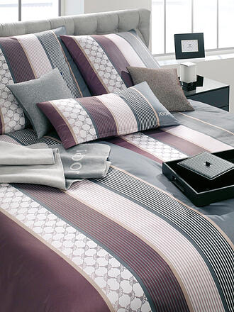 JOOP | Satin Bettwäsche Cornflower Stripes 70x90cm / 140x220cm Deep Wine