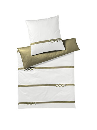 JOOP | Satin Bettwäsche Logo Stripes 2x 70x90cm / 200x200cm Olive