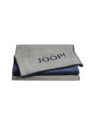 JOOP | Wohndecke - Plaid 150x200cm Uni Doubleface Silber/Navy