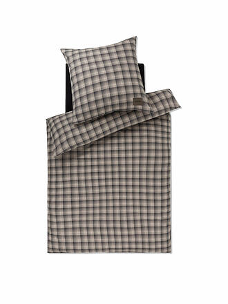 JOOP | Flanell Bettwäsche 70x90cm/140x200cm SOFT CHECKS Stone 