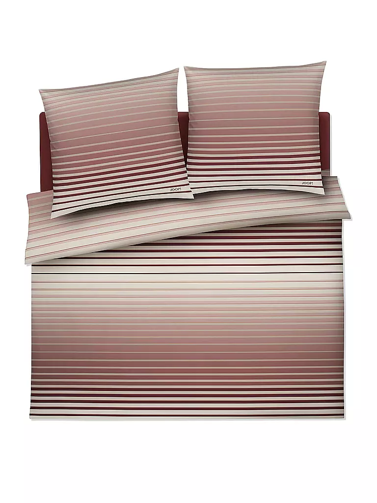 JOOP | Satin Bettwäsche SHUTTER 2x70x90cm/200x200cm Rouge | dunkelrot