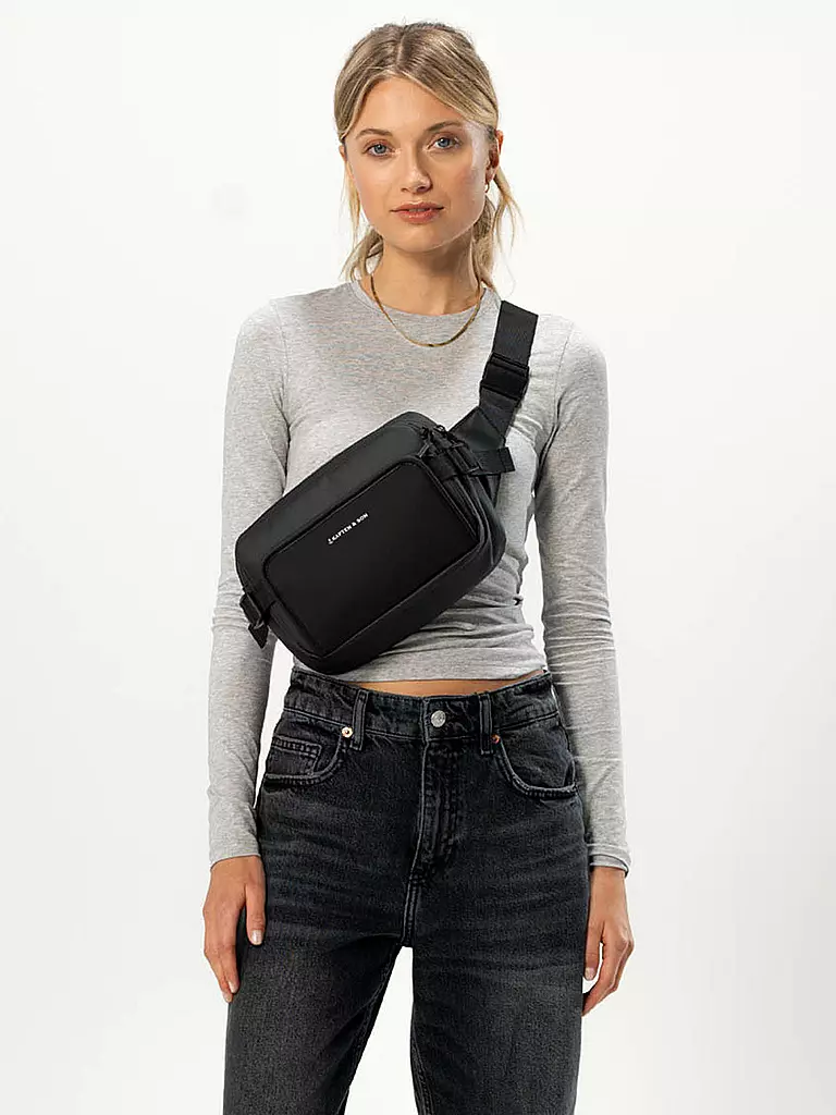 KAPTEN & SON | Tasche - Umhängetasche LISBON CROSSBODY, erweiterbar | schwarz