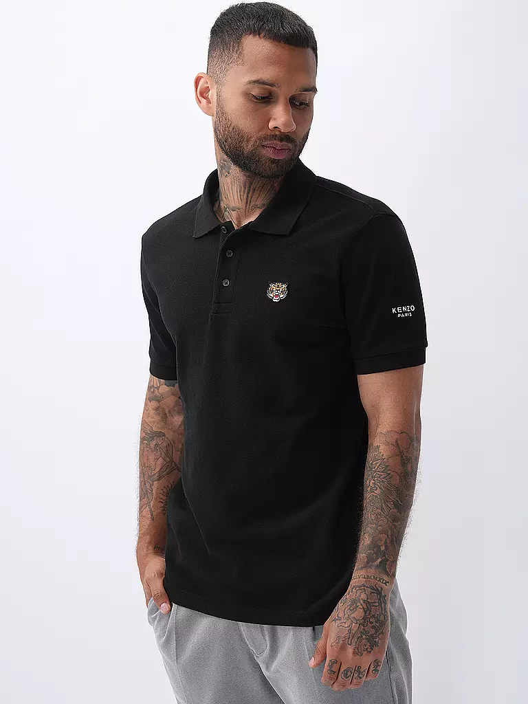 KENZO | Poloshirt LUCKY TIGER Slim Fit | schwarz