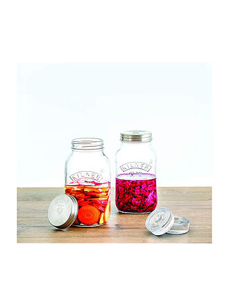 KILNER | Fermentierset Set mit 2 Gläsern 1l Glas/Edelstahl