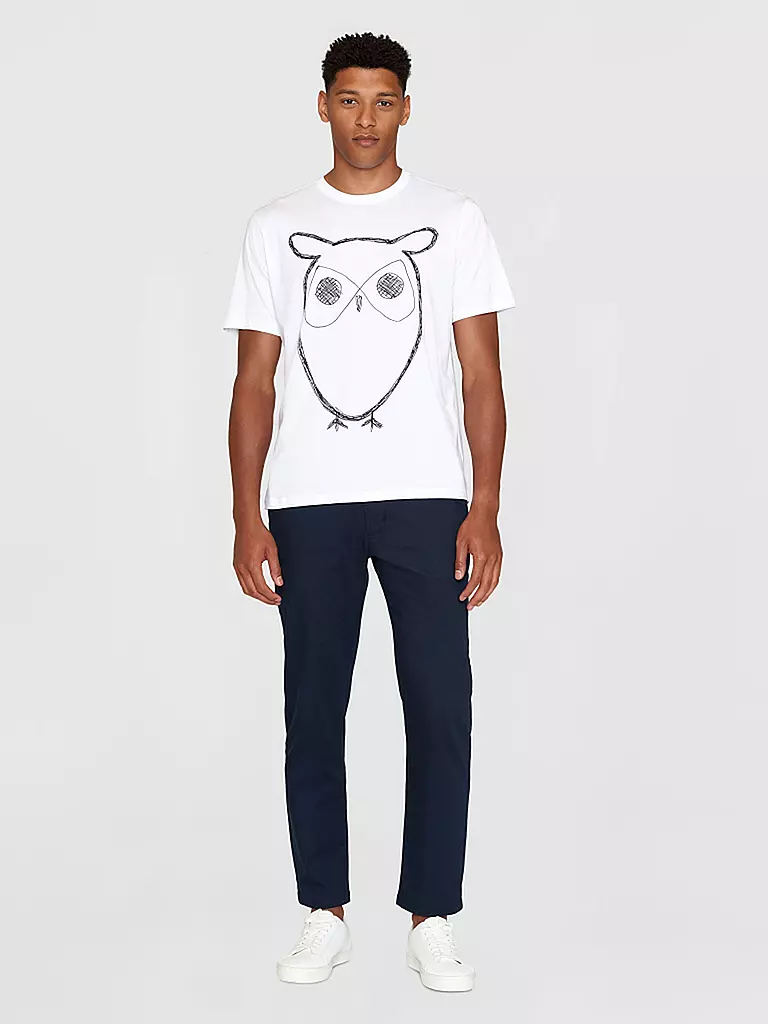 KNOWLEDGE COTTON APPAREL | T-Shirt BIG OWL | blau