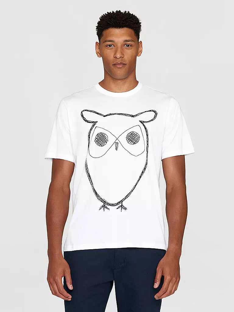 KNOWLEDGE COTTON APPAREL | T-Shirt BIG OWL | blau