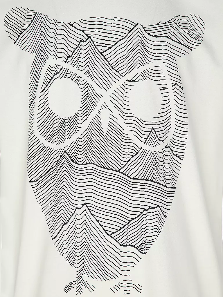 KNOWLEDGE COTTON APPAREL | T-Shirt OWL LINES | creme