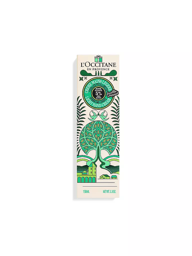 L'OCCITANE | Sparkling Leaves Leichte Handcrem 150ml | dunkelgrün