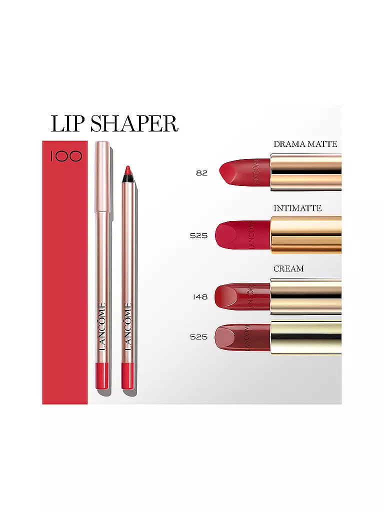 LANCÔME | Lippenkonturenstift - Lip Idôle Lip Shaper Creamy Matte Lip Liner (100 Red Now) | dunkelrot