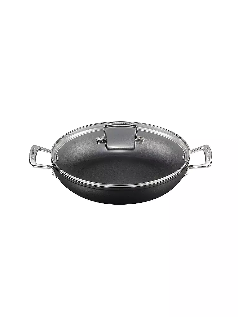 LE CREUSET | Aluminium-Antihaft Profipfanne mit Glasdeckel 28cm/3,2l Schwarz | schwarz