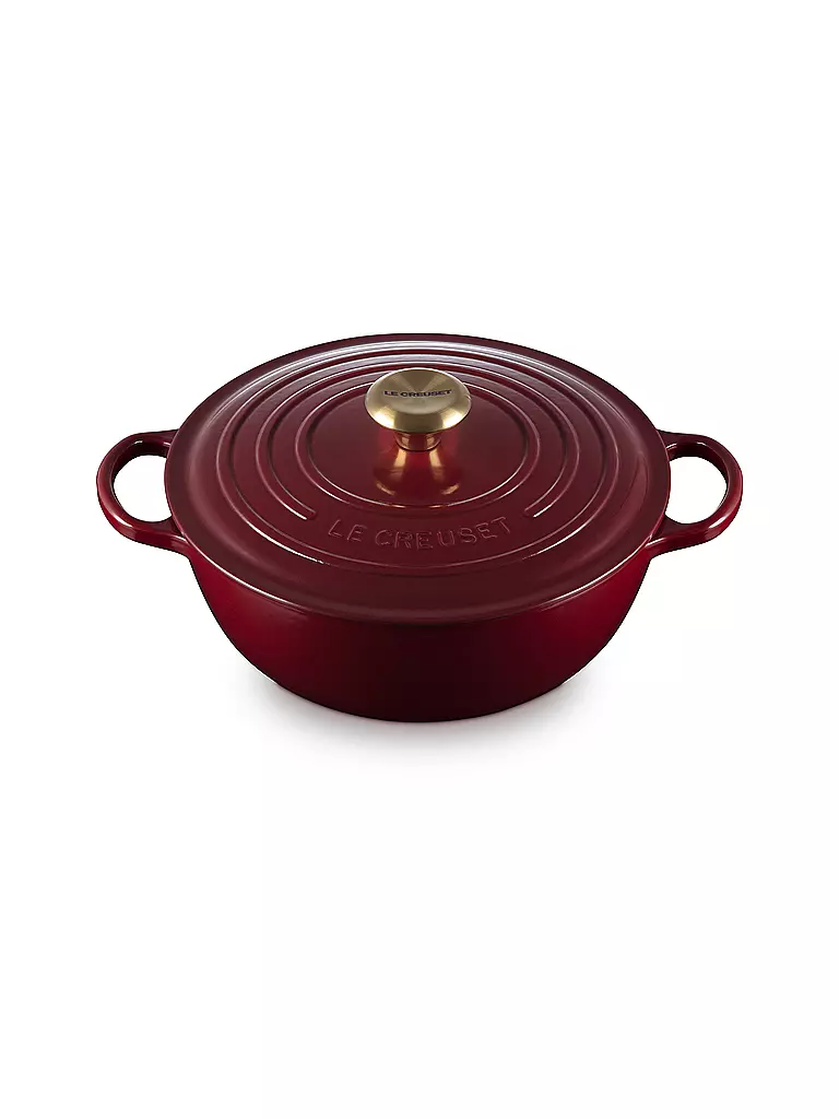 LE CREUSET | Gusseisen-Bräter mit Deckel 26cm LA MARMITE SIGNATURE Garnet | dunkelrot