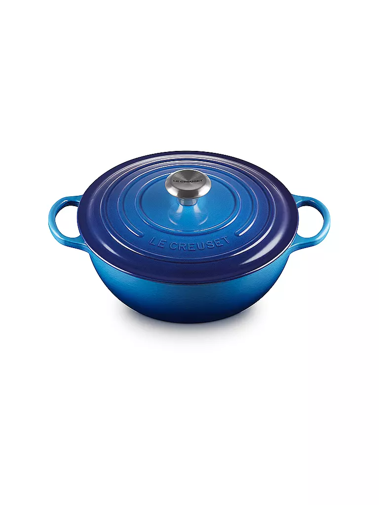 LE CREUSET | Gusseisen-Bräter mit Deckel 26cm/4,1l LA MARMITE SIGNATURE Azure | blau