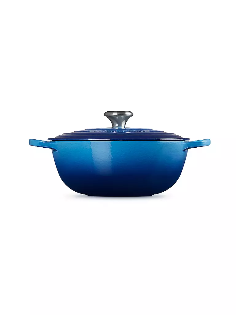 LE CREUSET | Gusseisen-Bräter mit Deckel 26cm/4,1l LA MARMITE SIGNATURE Azure | blau