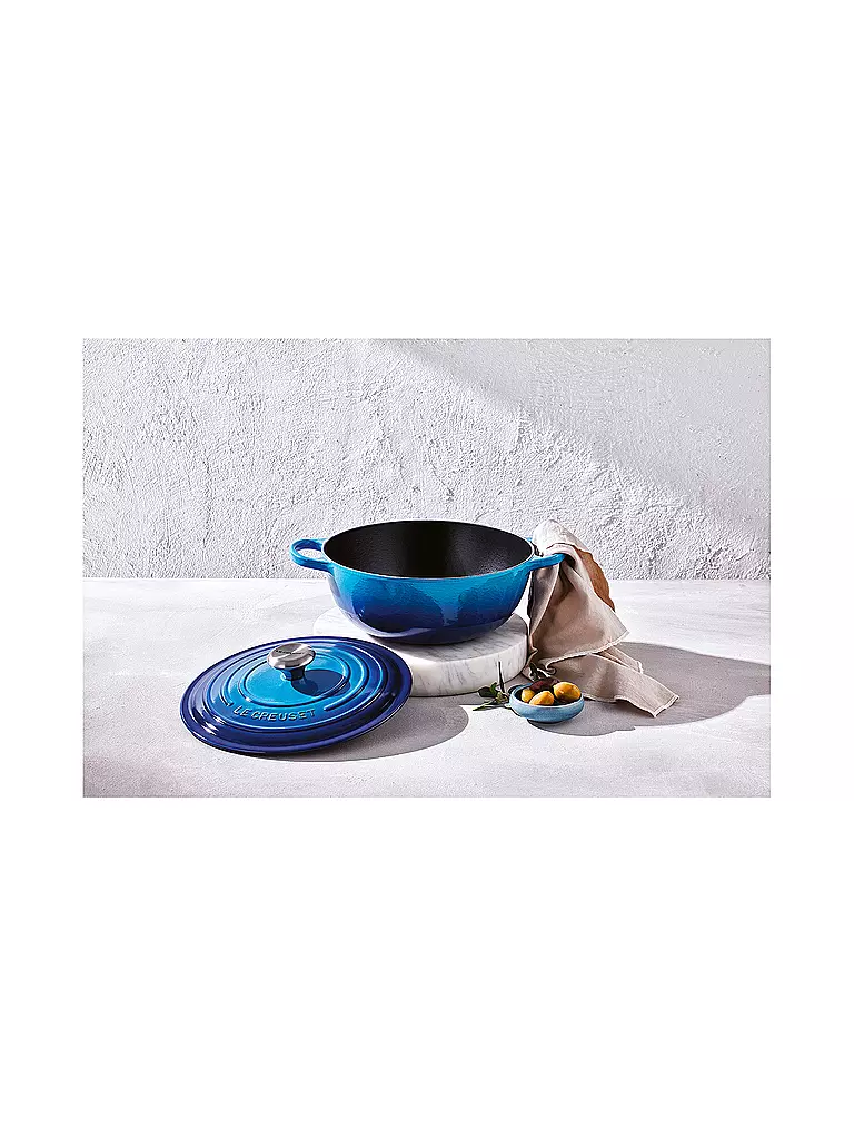 LE CREUSET | Gusseisen-Bräter mit Deckel 26cm/4,1l LA MARMITE SIGNATURE Azure | blau