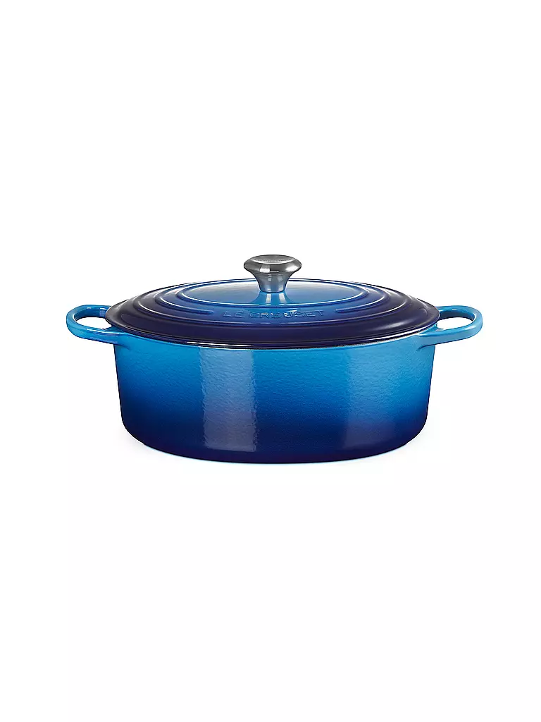 LE CREUSET | Gusseisen-Bräter mit Deckel Oval 31cm SIGNATURE Azure | blau