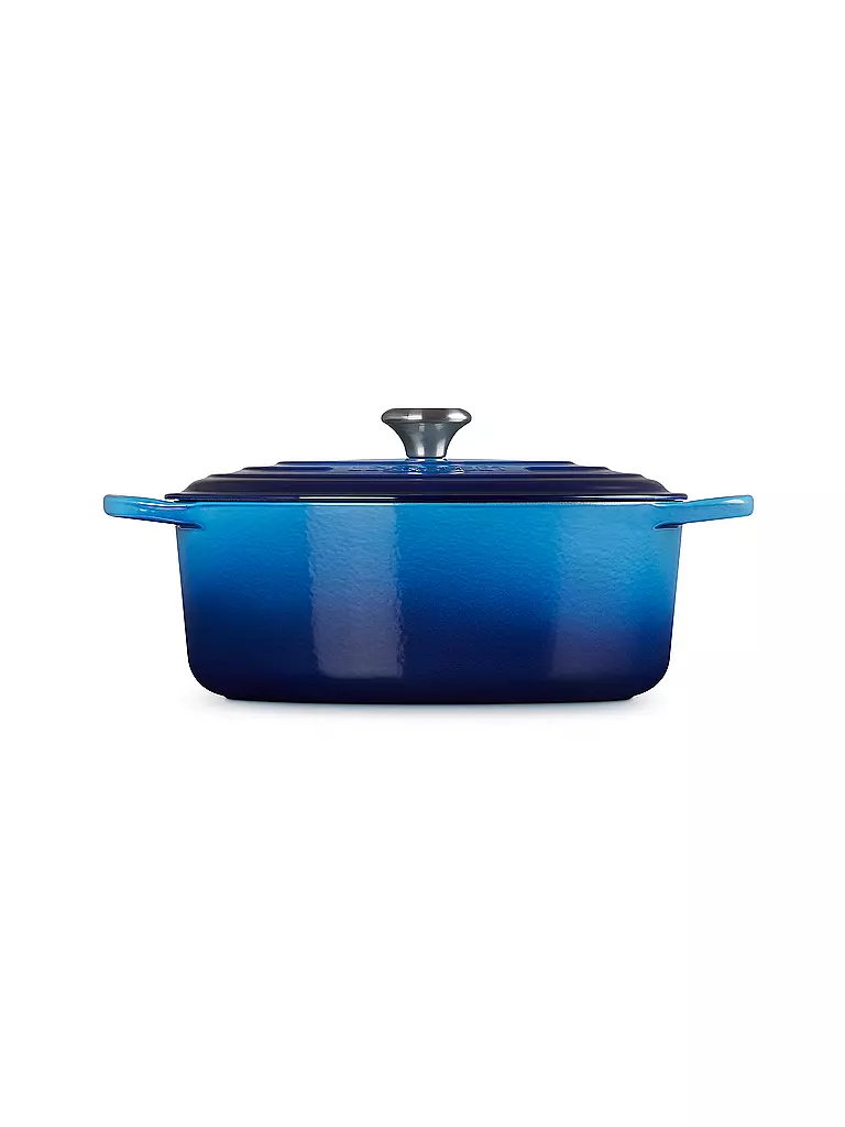 LE CREUSET | Gusseisen-Bräter mit Deckel Oval 31cm SIGNATURE Azure | dunkelrot