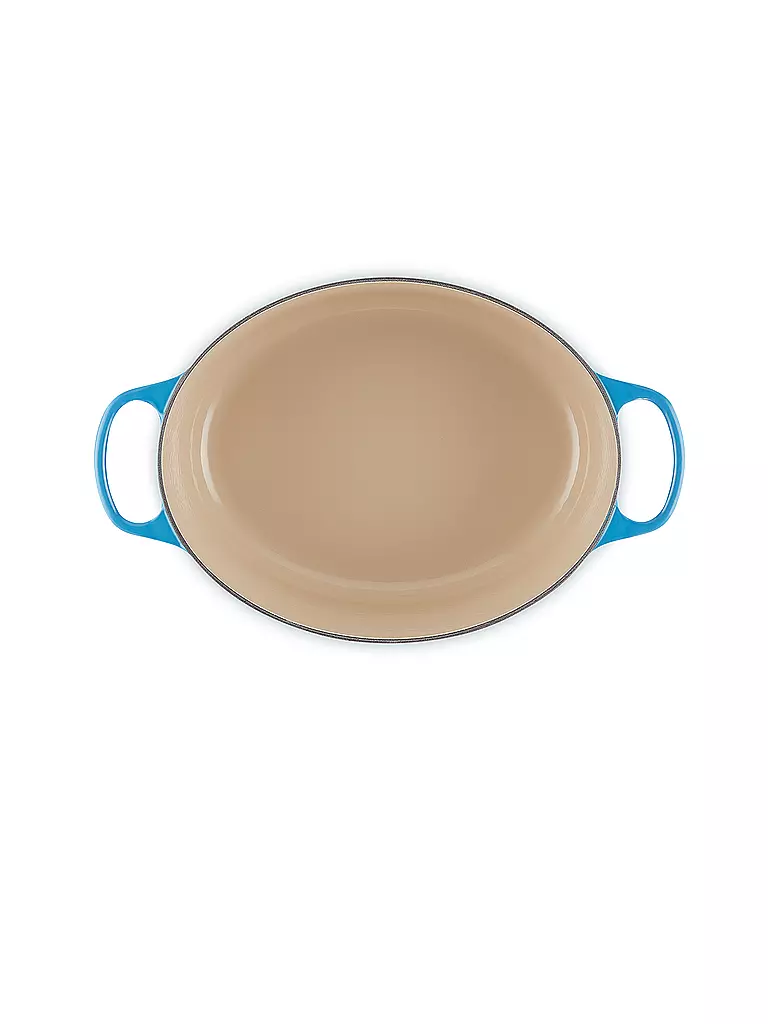 LE CREUSET | Gusseisen-Bräter mit Deckel Oval 31cm SIGNATURE Azure | dunkelrot