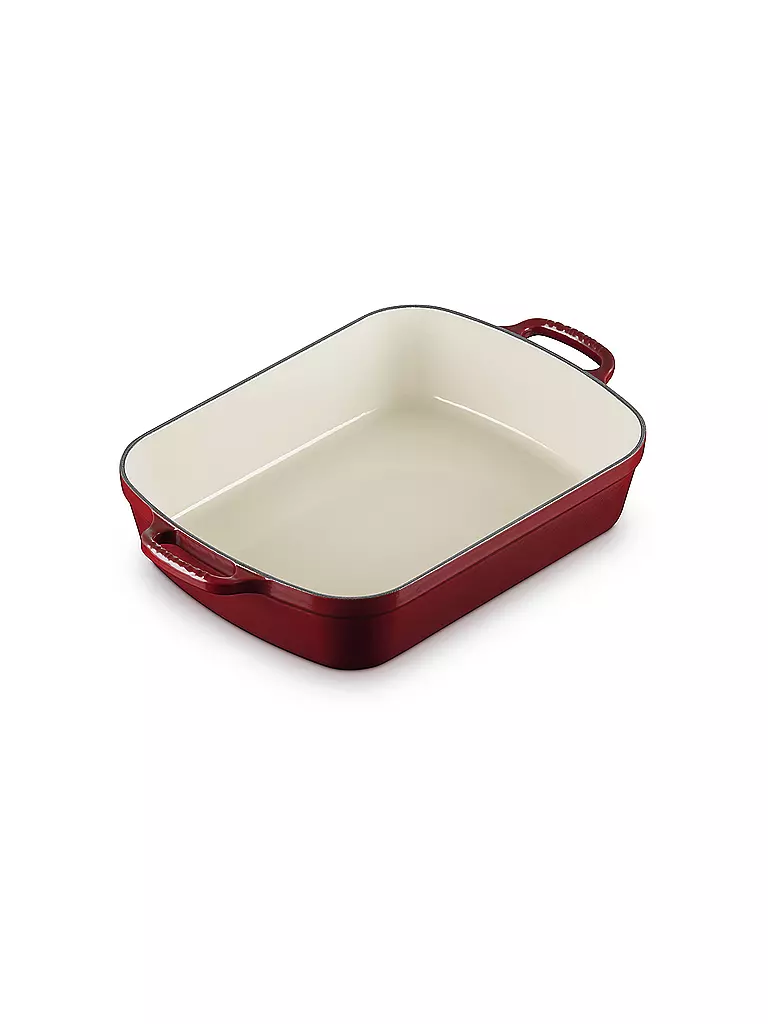 LE CREUSET | Gusseisen-Bratreine eckig 33cm SIGNATURE Garnet | dunkelrot