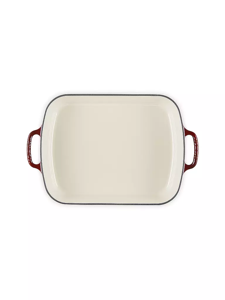 LE CREUSET | Gusseisen-Bratreine eckig 33cm SIGNATURE Garnet | schwarz