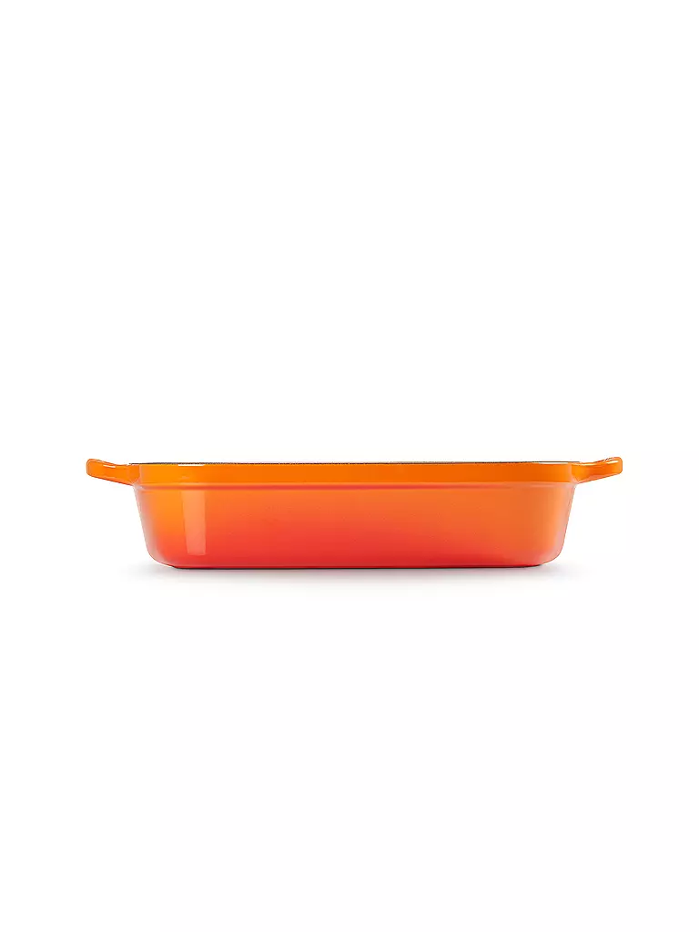 LE CREUSET | Gusseisen-Bratreine eckig 33cm SIGNATURE Ofenrot | dunkelrot