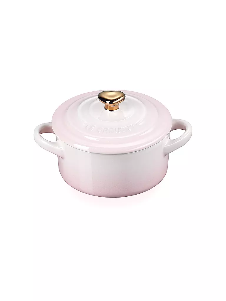 LE CREUSET | Mini Cocotte mit goldenem Herzknauf 10cm/0,25l Shell Pink | rosa