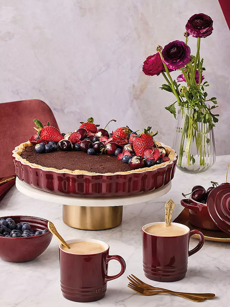 LE CREUSET | Tarteform 28cm/2,1l POTERIE Garnet | dunkelrot