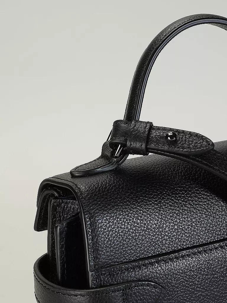 LE TANNEUR | Ledertasche - Henkeltasche EMILIE FLAP Small | schwarz