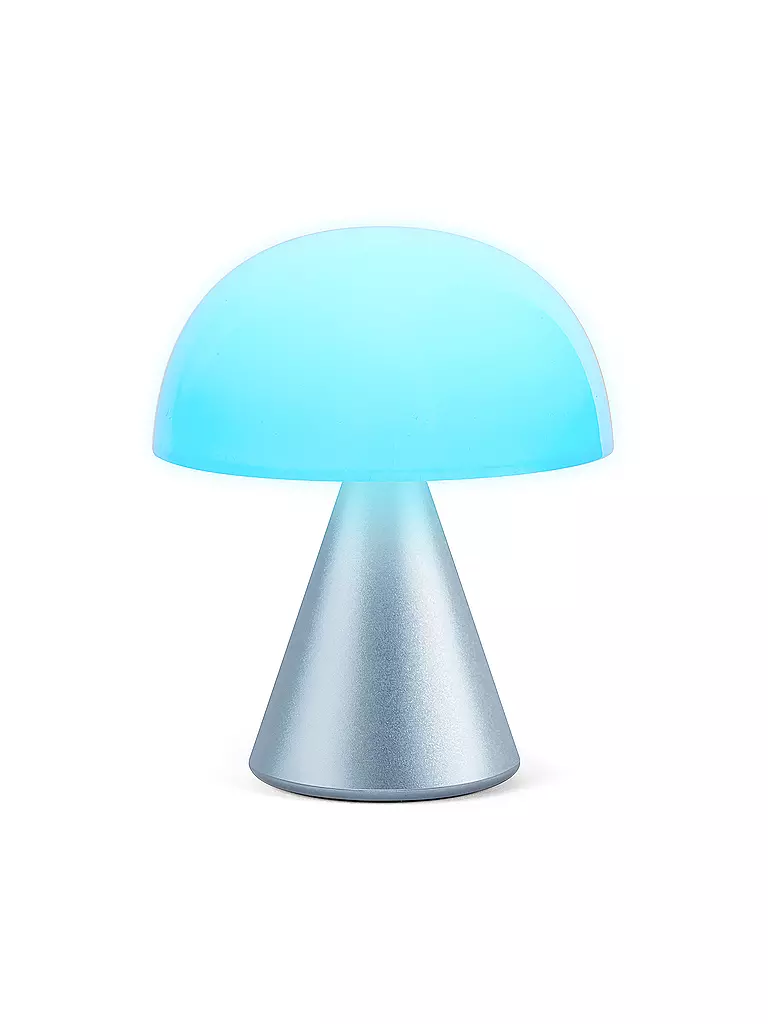 LEXON | LED Lampe MINA M 11cm Light Blue | silber