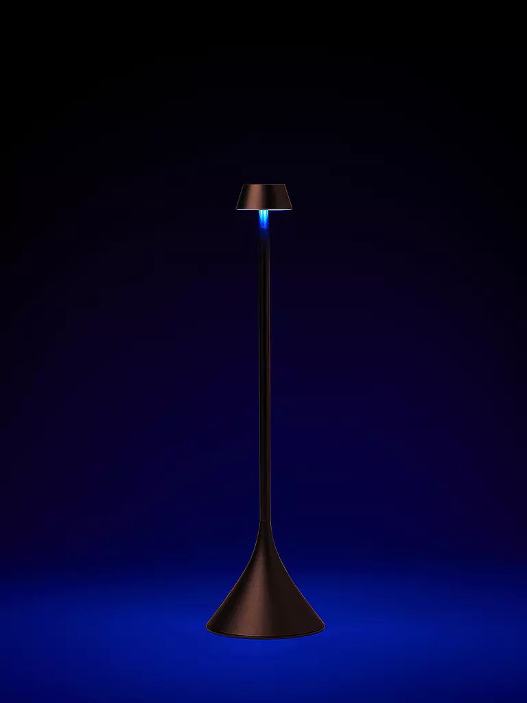 LEXON | LED Lampe STELI 28,6cm Bronze | hellblau