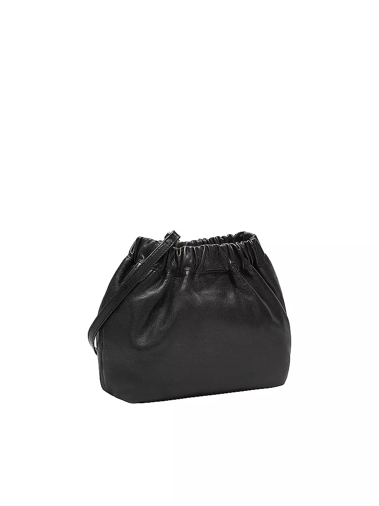 LIEBESKIND BERLIN | Ledertasche - Bucket Bag RUFFLE Small | schwarz