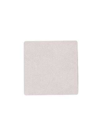 LIND DNA | Leder Untersetzer eckig 10x10cm Oyster White