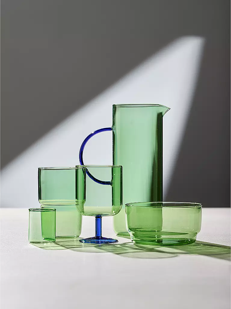 LYNG BY GLAS | Glaskrug TORINO 1,1l Gruen/ Blau | hellgrün