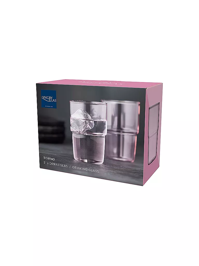 LYNG BY GLAS | Trinkglas 2er Set TORINO 40 cl Pink | rosa