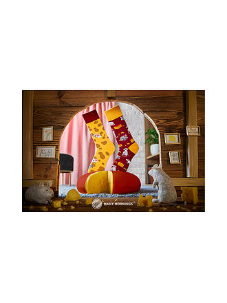 MANY MORNINGS | Damen Socken MOUSE AND CHEESE gelb