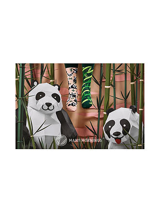 MANY MORNINGS | Damen Socken SWEET PANDA grün