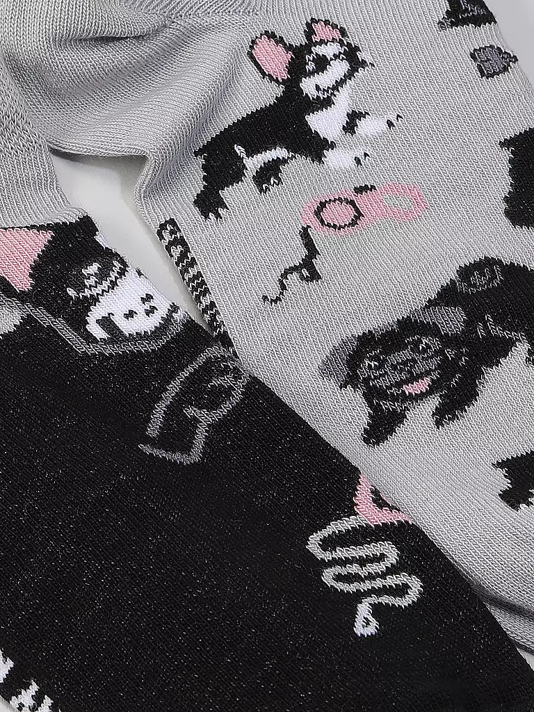 MANY MORNINGS | Sneaker Socken TINY LITTLE DOGS grau | grau