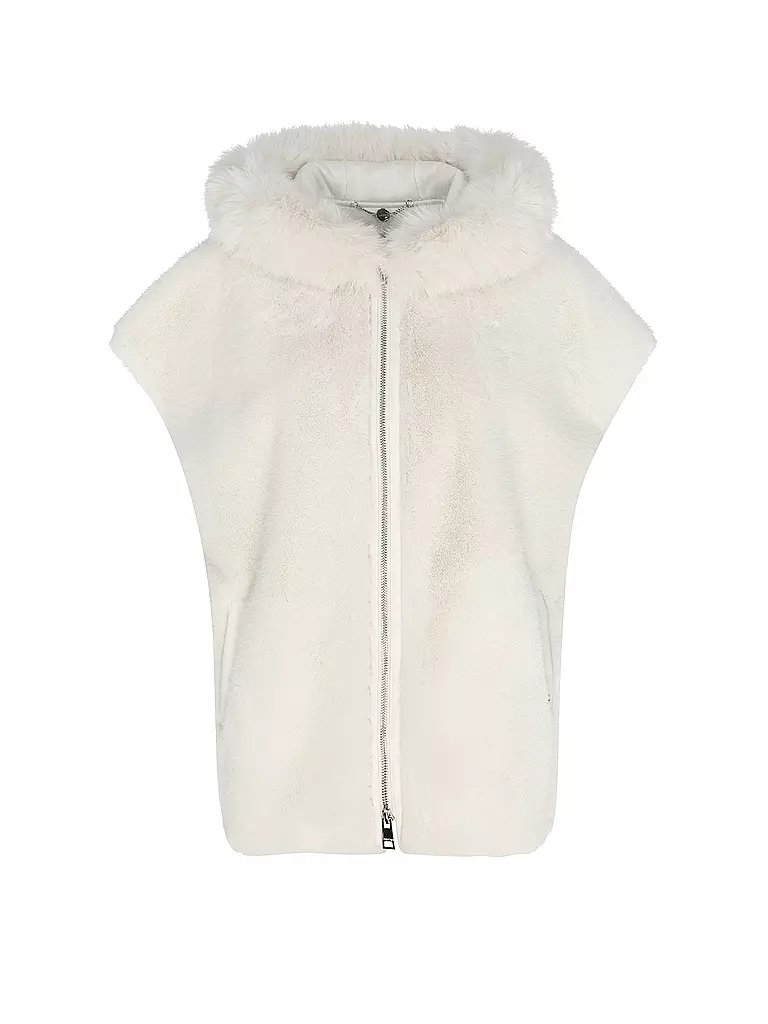 MARC CAIN | Jacke in Felloptik  | creme