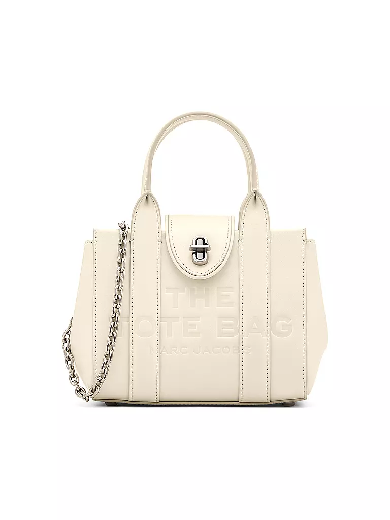 MARC JACOBS | Ledertasche - Mini Bag THE TURNLOCK CROSSBODY TOTE | weiss