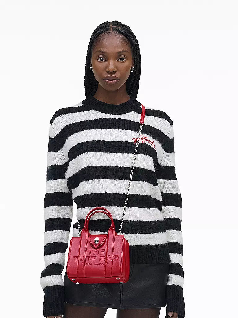 MARC JACOBS | Ledertasche - Mini Bag THE TURNLOCK CROSSBODY TOTE | dunkelrot