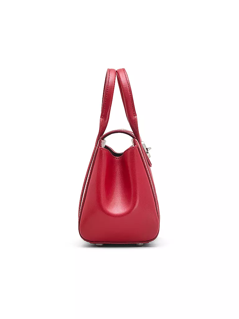 MARC JACOBS | Ledertasche - Mini Bag THE TURNLOCK CROSSBODY TOTE | dunkelrot