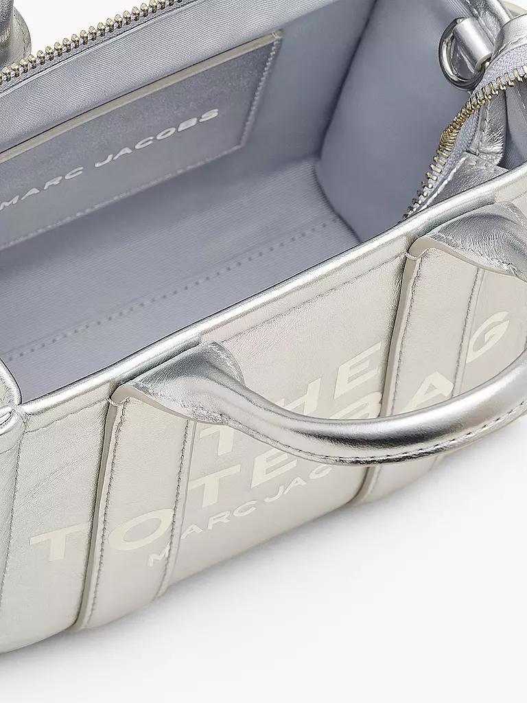 MARC JACOBS | Ledertasche - Tote Bag THE MINI TOTE | silber