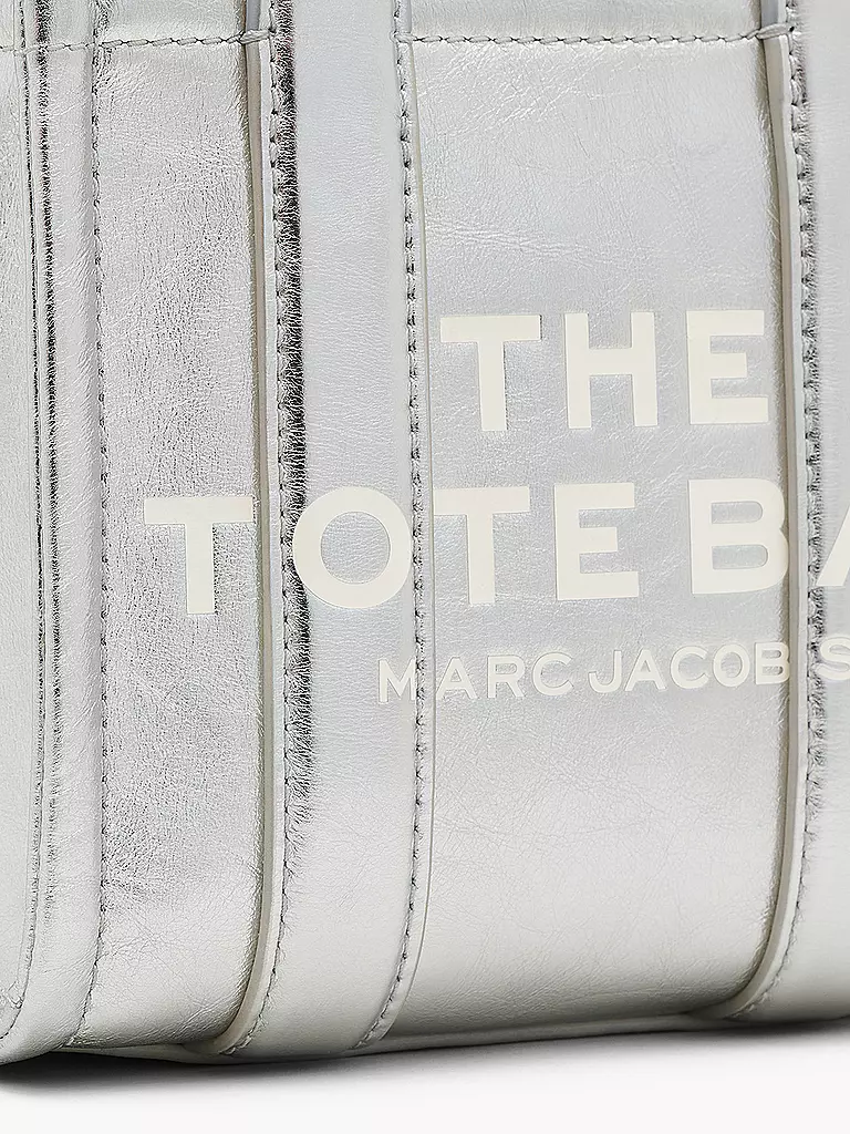 MARC JACOBS | Ledertasche - Tote Bag THE MINI TOTE | silber